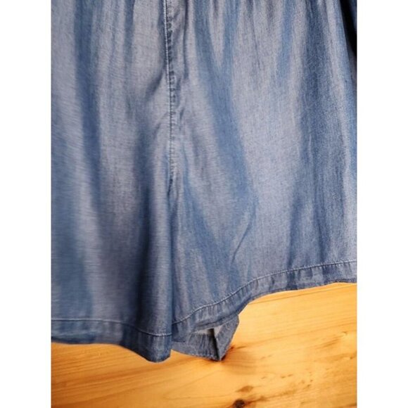 Evri Women Shorts 3x Blue Chambray Plus Size Pull On Elastic Waist Pockets - Picture 5 of 7